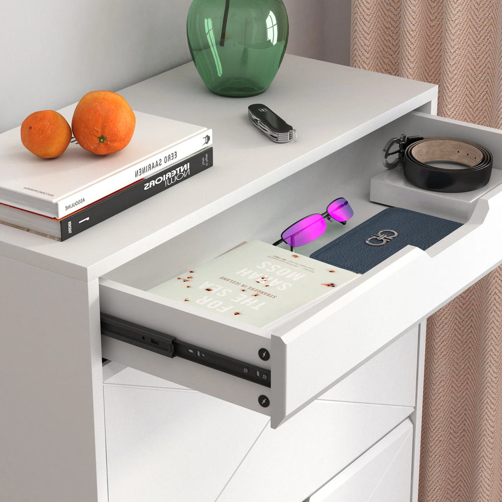 White 3 Flip Drawer Shoe Cabinet M59287
