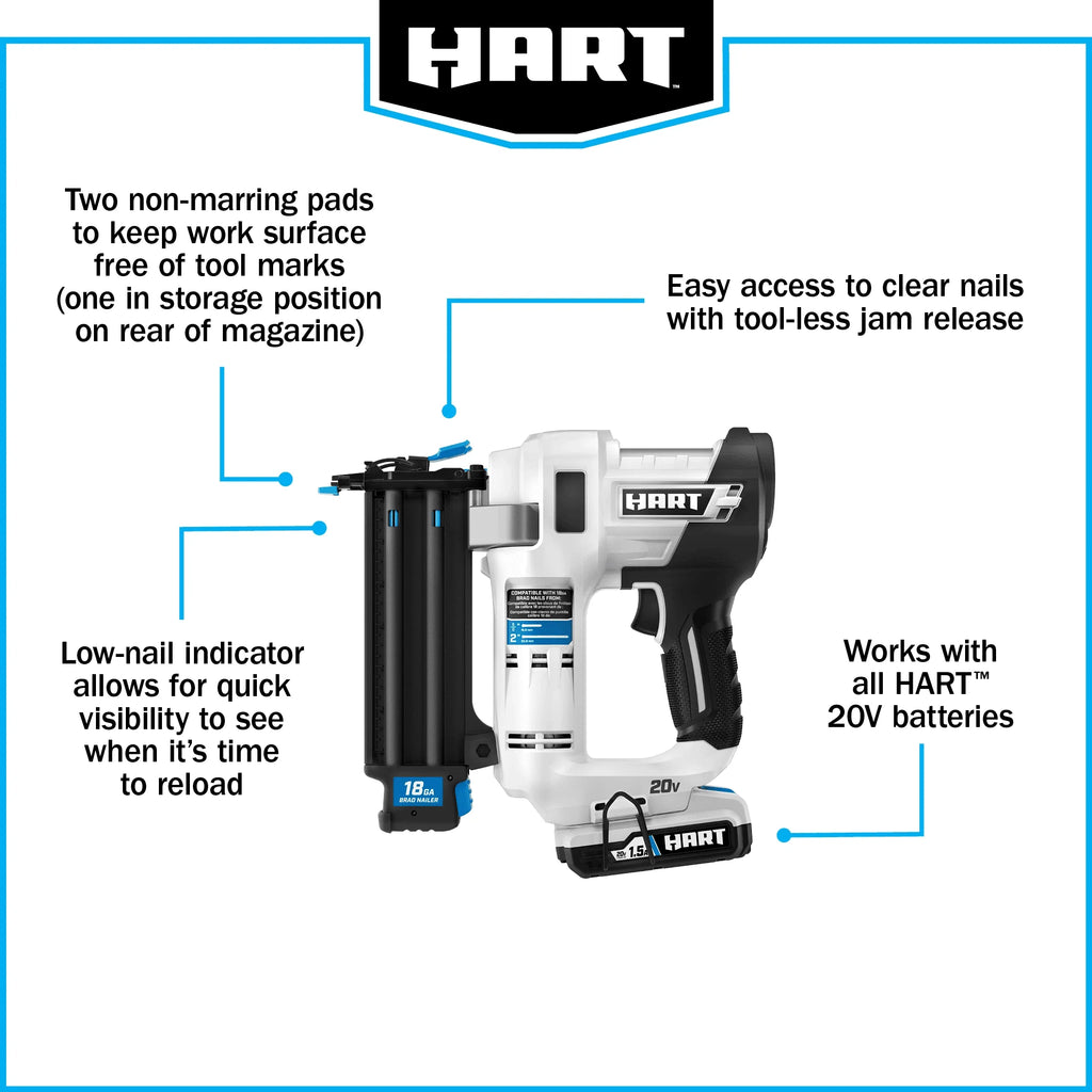 20-Volt 18-Gauge Battery-Powered Brad Nailer Kit P93987