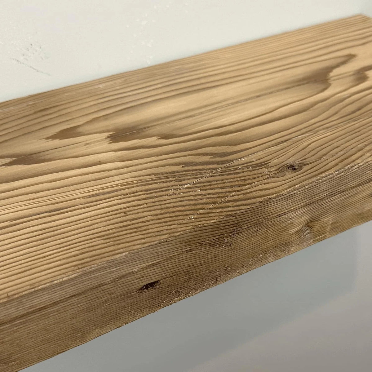 Reclaimed Wood Mantel Shelf with Steel Angle Brackets T214
