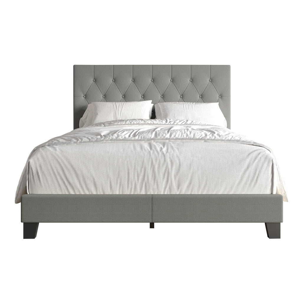 Beige Linen Upholstered Full Bed Y743