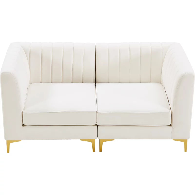 Cream Velvet Modular Sofa T70464
