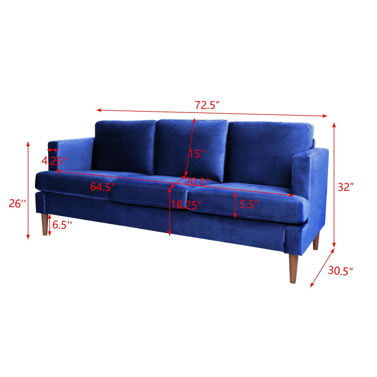 Blue Velvet 2 Piece Sofa Set F2128