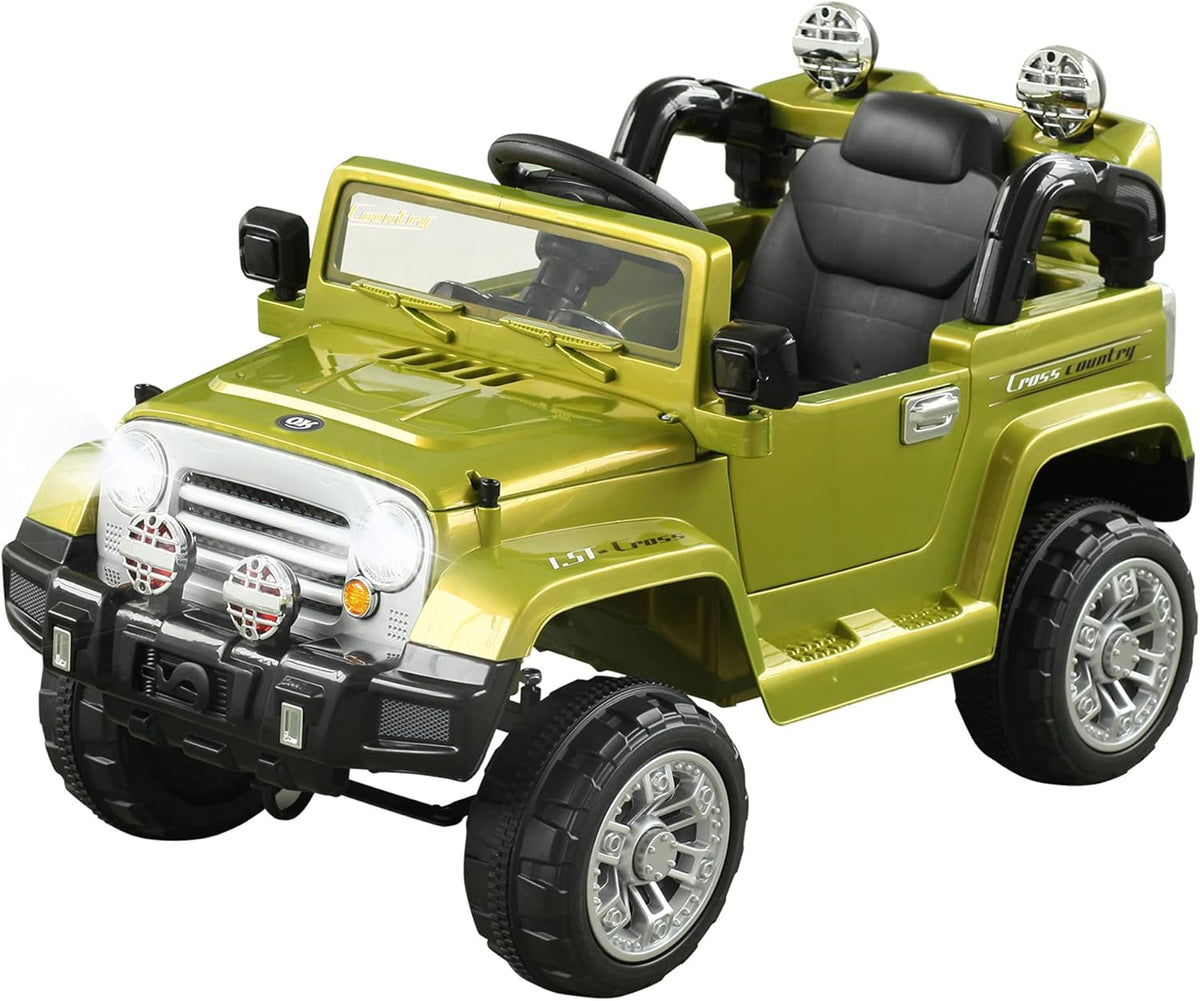 Kids Ride-on Car, 12V Off-Road Truck with Remote Control, Green K9901