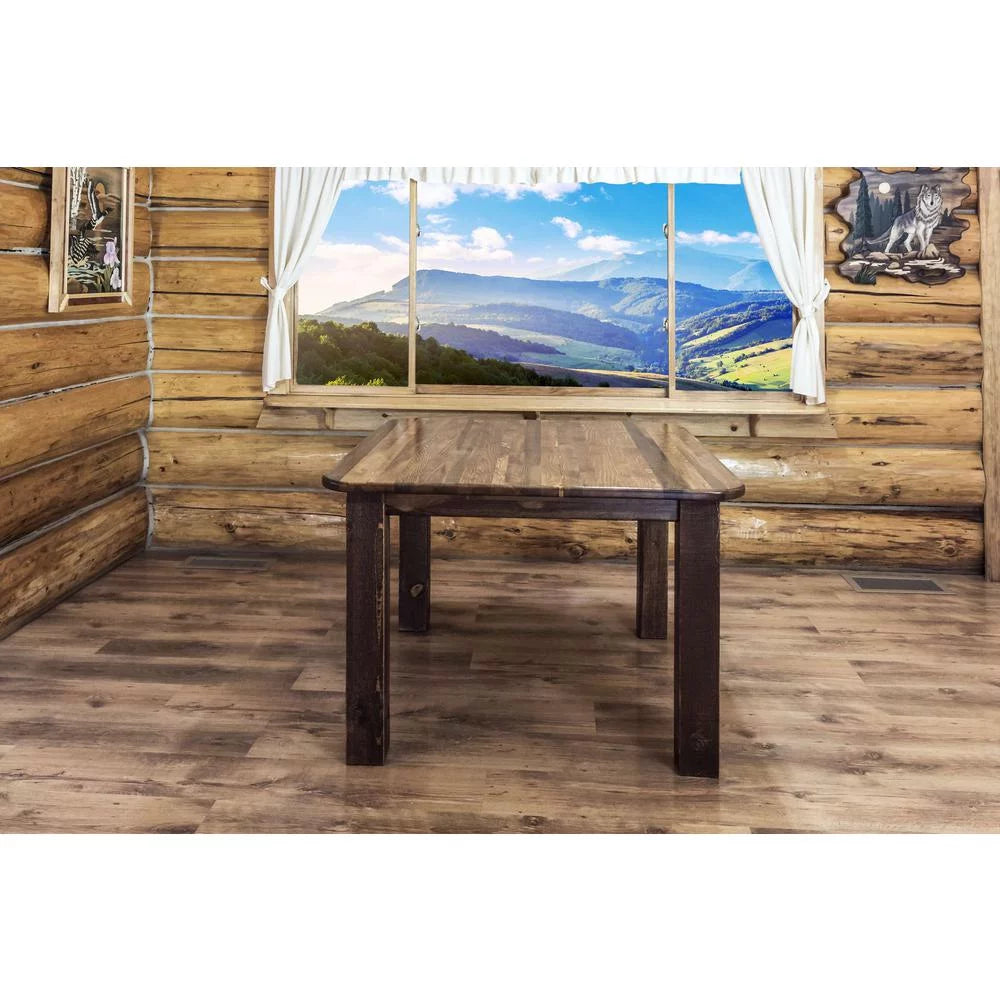 Log Wood Counter Height Dining Table N465917