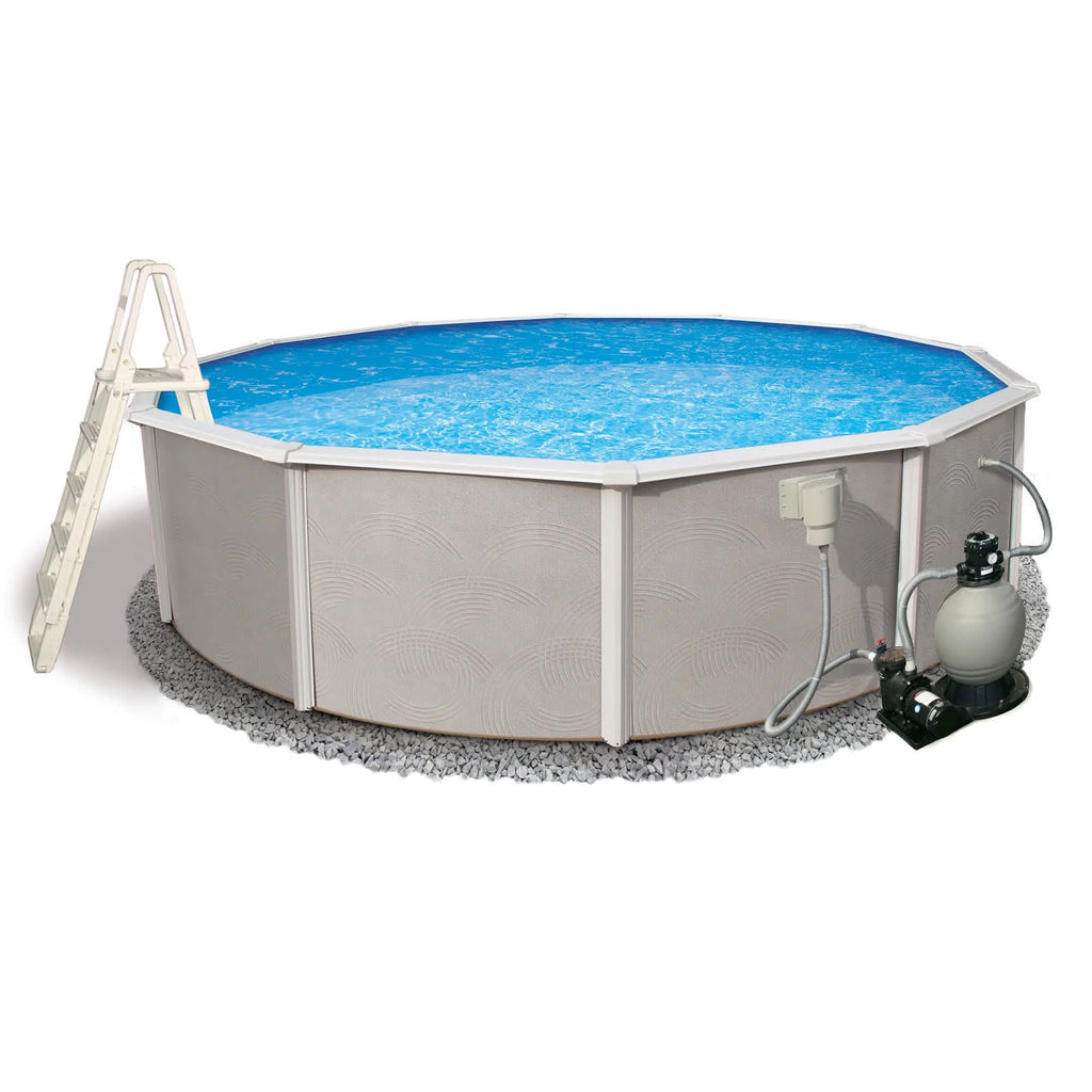 27-ft Round 52-in Deep Metal Wall Swimming Pool V96258