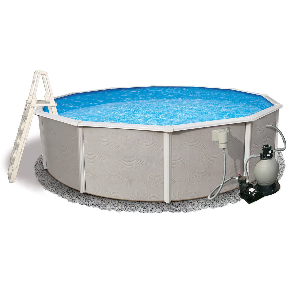27-ft Round 52-in Deep Metal Wall Swimming Pool V96258