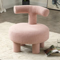 Sherpa Fabric Upholstered Ottoman Pouf A34955