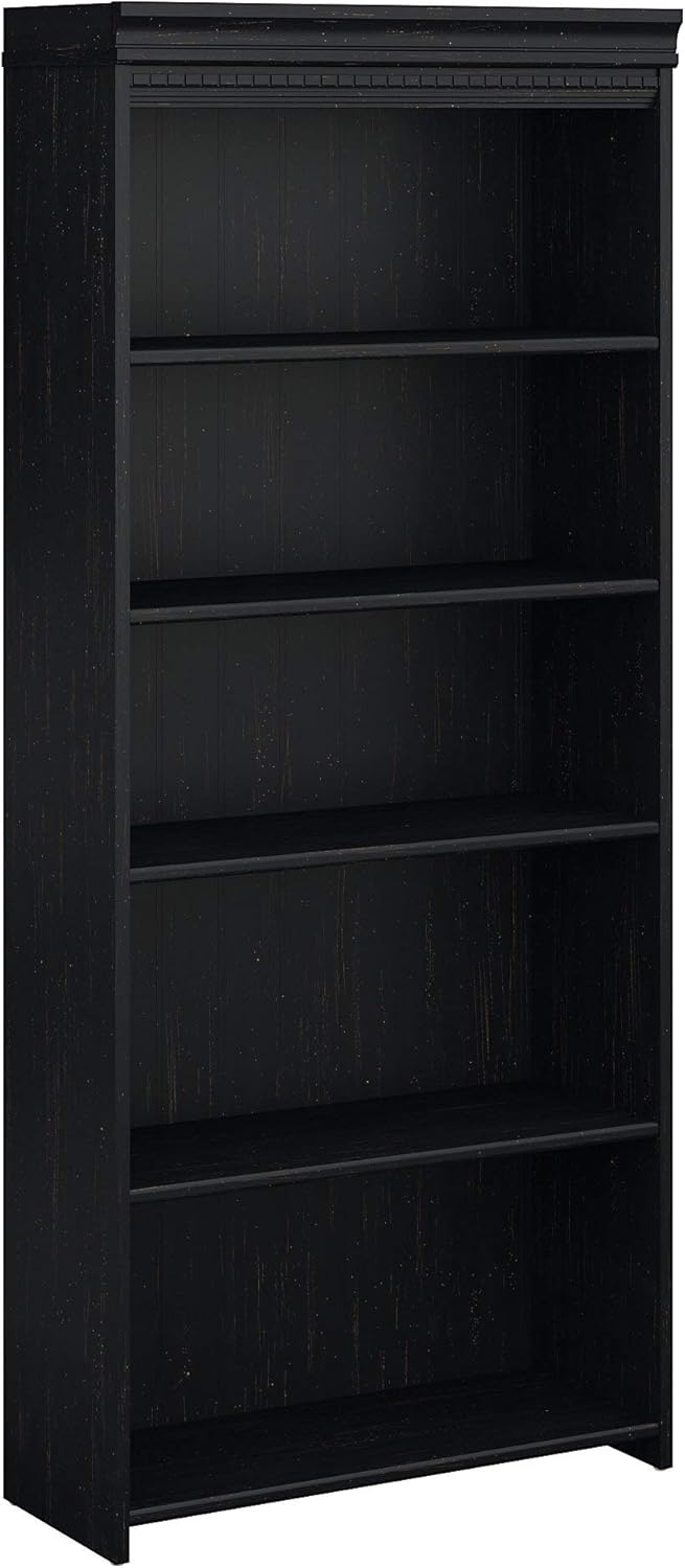 5 Shelf Antique White Bookcase T514