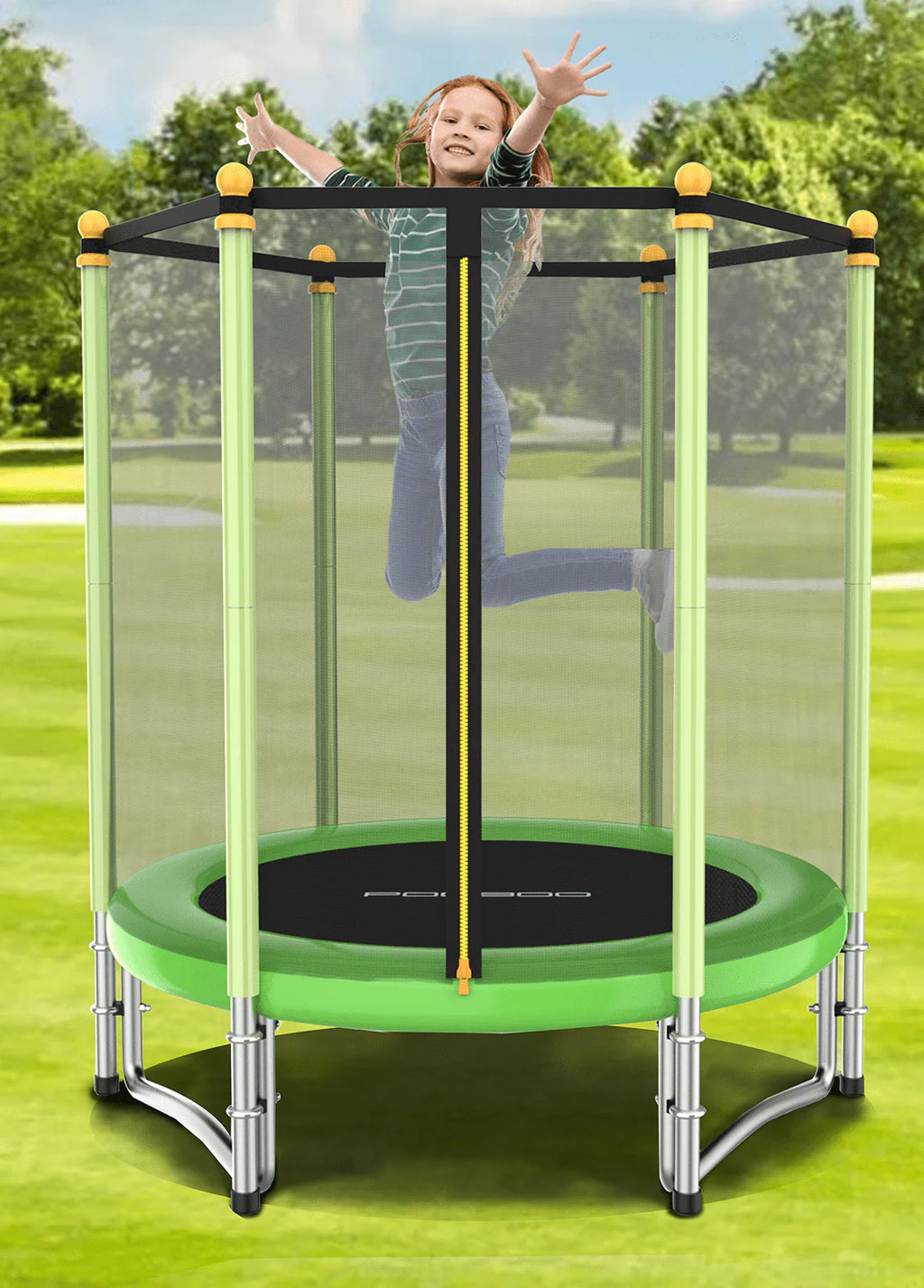 55 Trampoline with Safety Enclosure Net Y361646