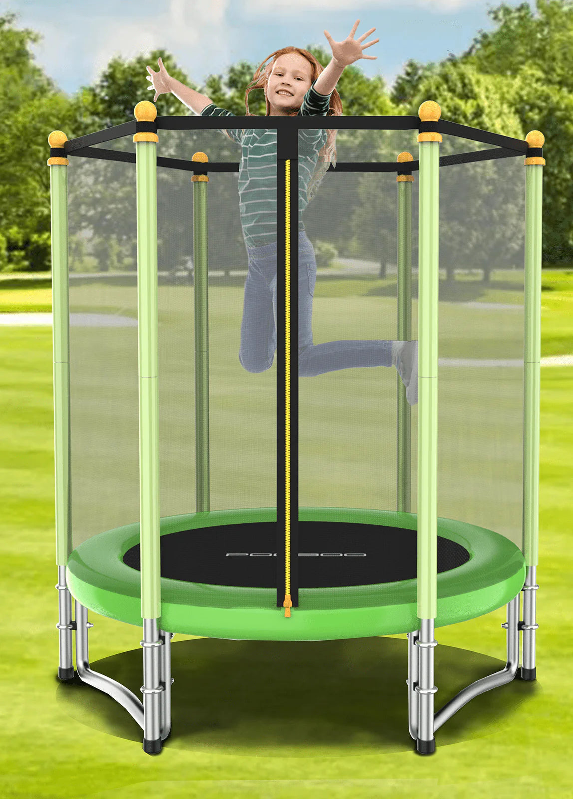 55 Trampoline with Safety Enclosure Net Y361646