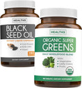 Black Seed Oil & Organic Super Greens 180 Capsules 180 Tablets D98226