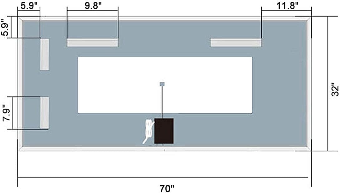 70 x 32 in Dimmable LED Anti-Fog Bathroom Mirror Y410728