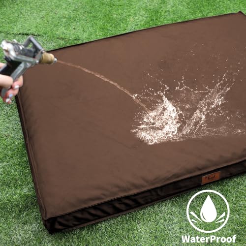Extra Large Waterproof Egg Crate Foam Dog Bed with Removable Washable Cover F898