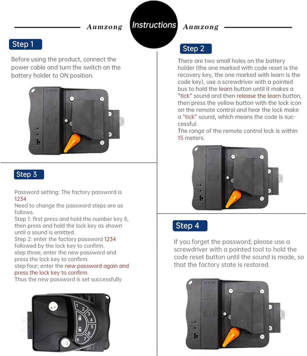 Keyless Entry Door Lock with 2 Fobs and Backlit Keypad D74015