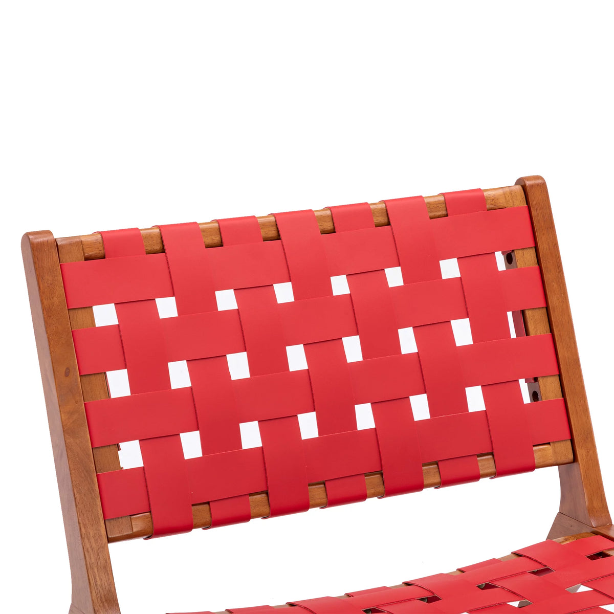 Red Faux Leather Accent Chair with Wood Frame P6651