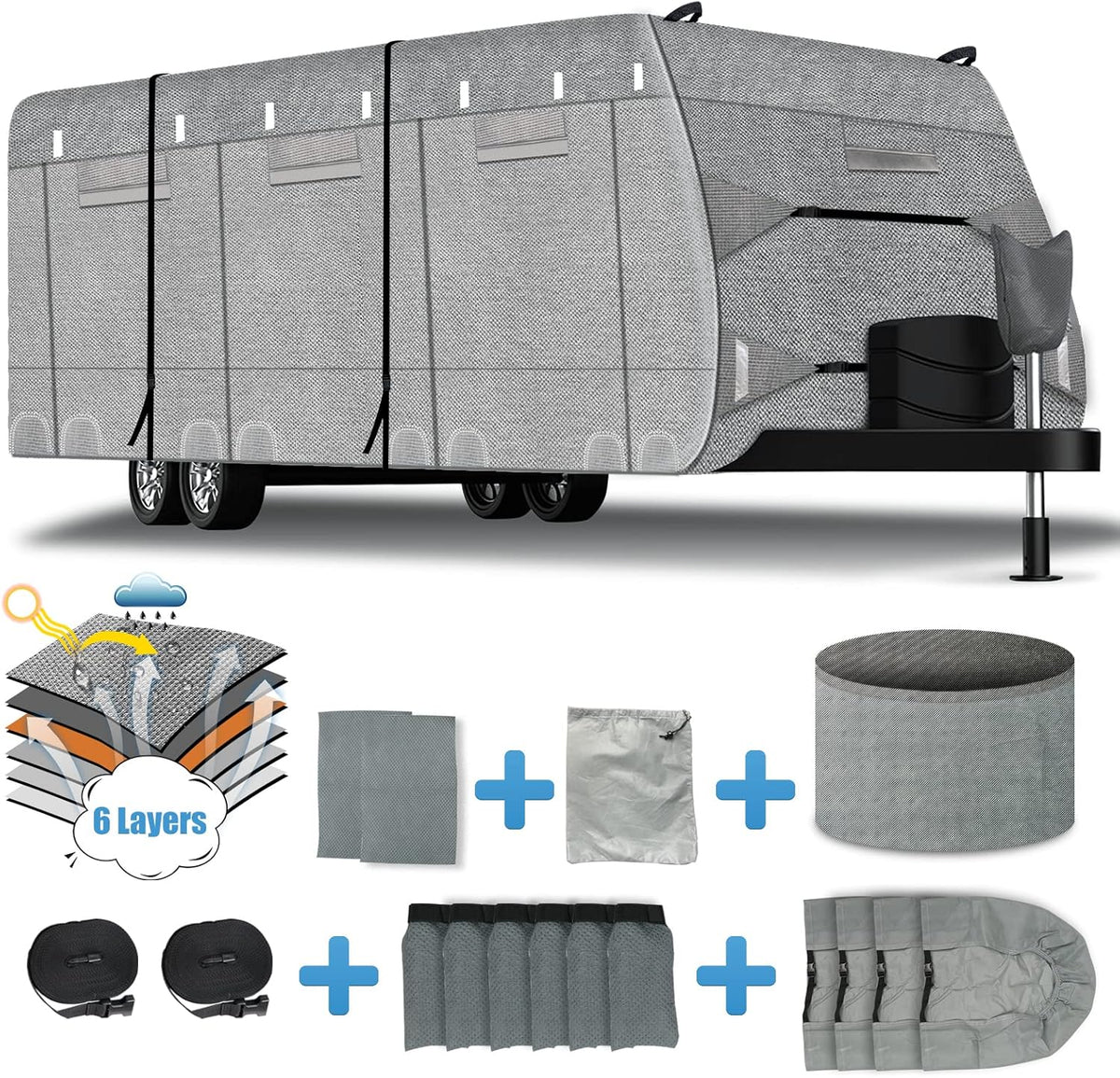 6 Layers Windproof UV Resistant RV Cover 27'1''-30' M7620