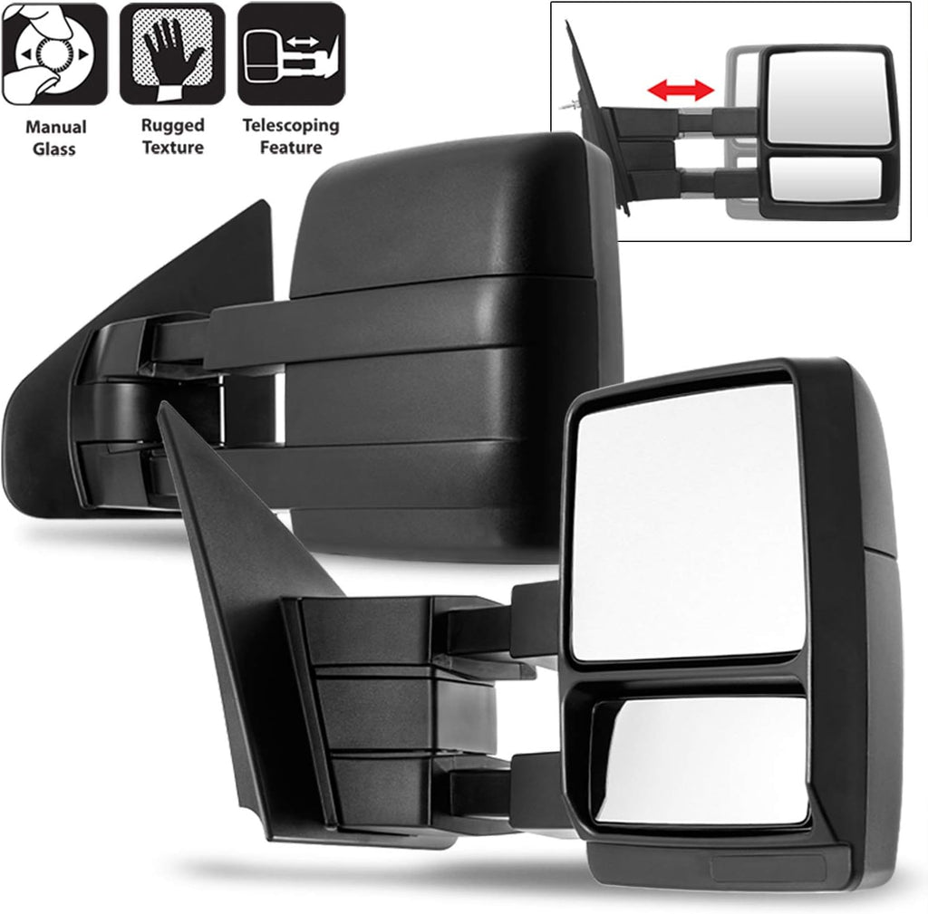 Ford F150 Pickup Truck Manual Towing Telescoping Side Mirrors Left+Right K567241