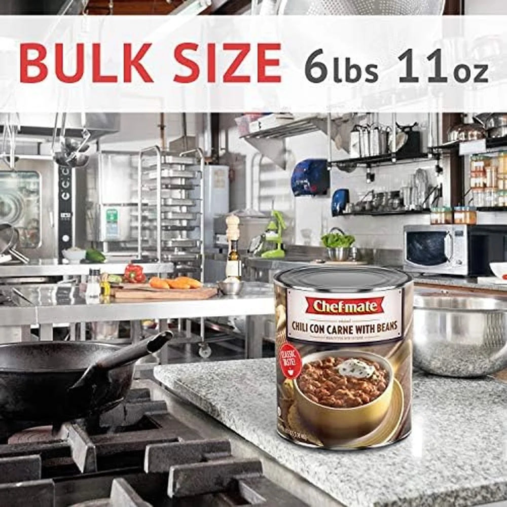 Beef Chili Canned Beans with Meat 6 lb 11 oz Pack of 24 W347198