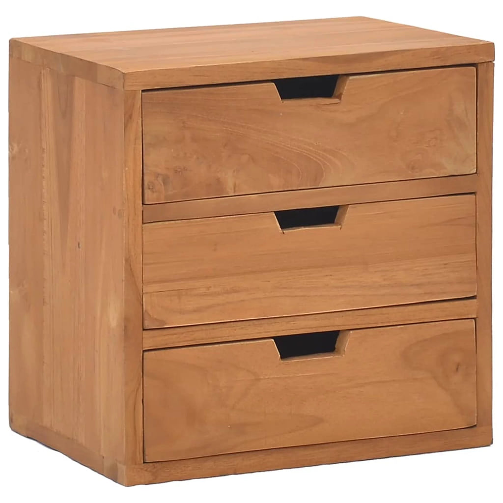 Teak Wood 3 Drawer Bedside Cabinet Y21298