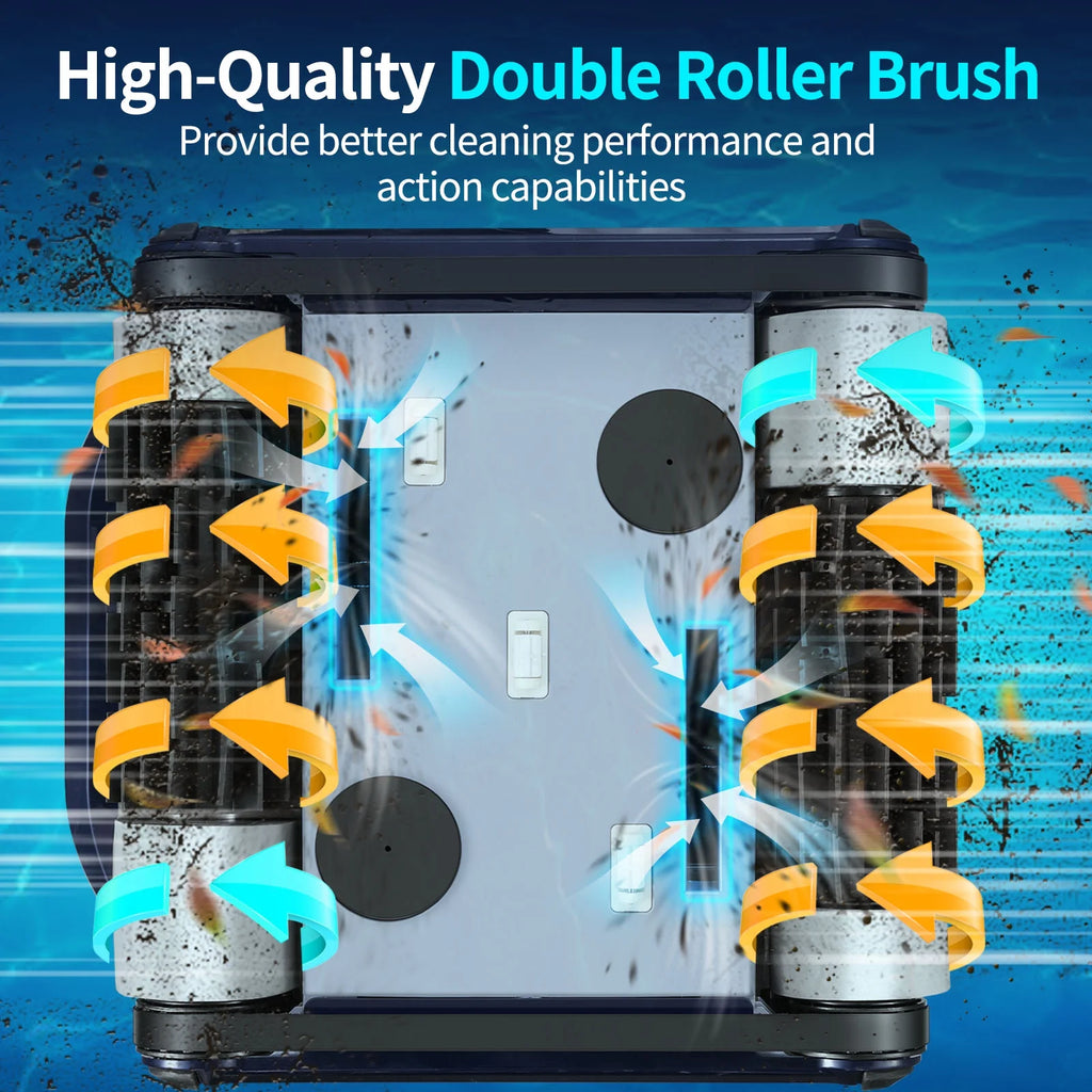 Automatic Robotic Pool Vacuum Cleaner with Self-Parking, Blue V350