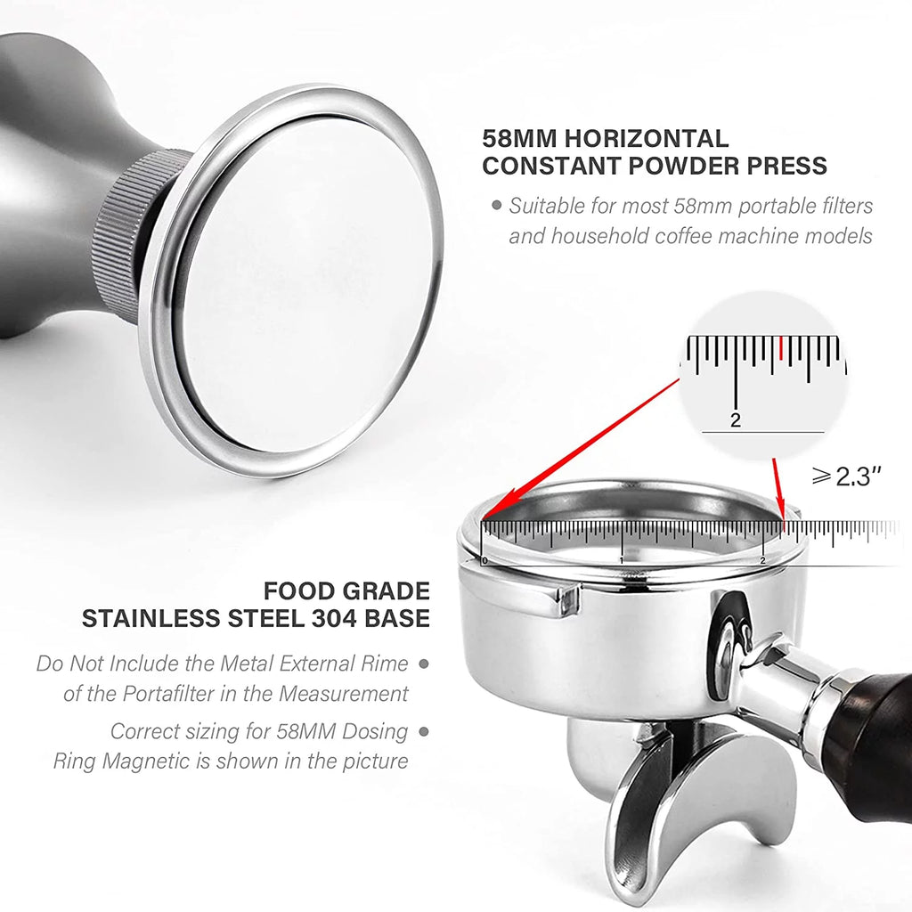 58mm Stainless Steel Flat Base Coffee Tamper U172
