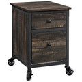Carbon Oak Black 2-Drawer Mobile File Cabinet T987