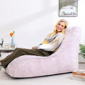 Extra-Large Grey Furry Memory Foam Bean Bag Chair K687679