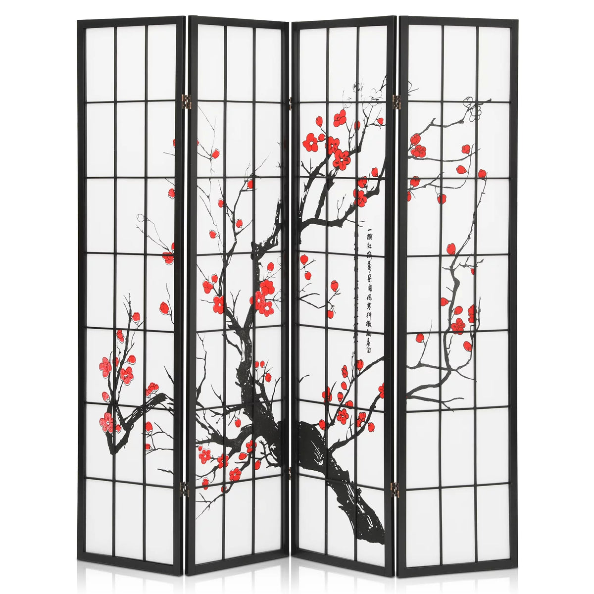 5.8 ft Tall 4 Panel Wood Room Divider B4943