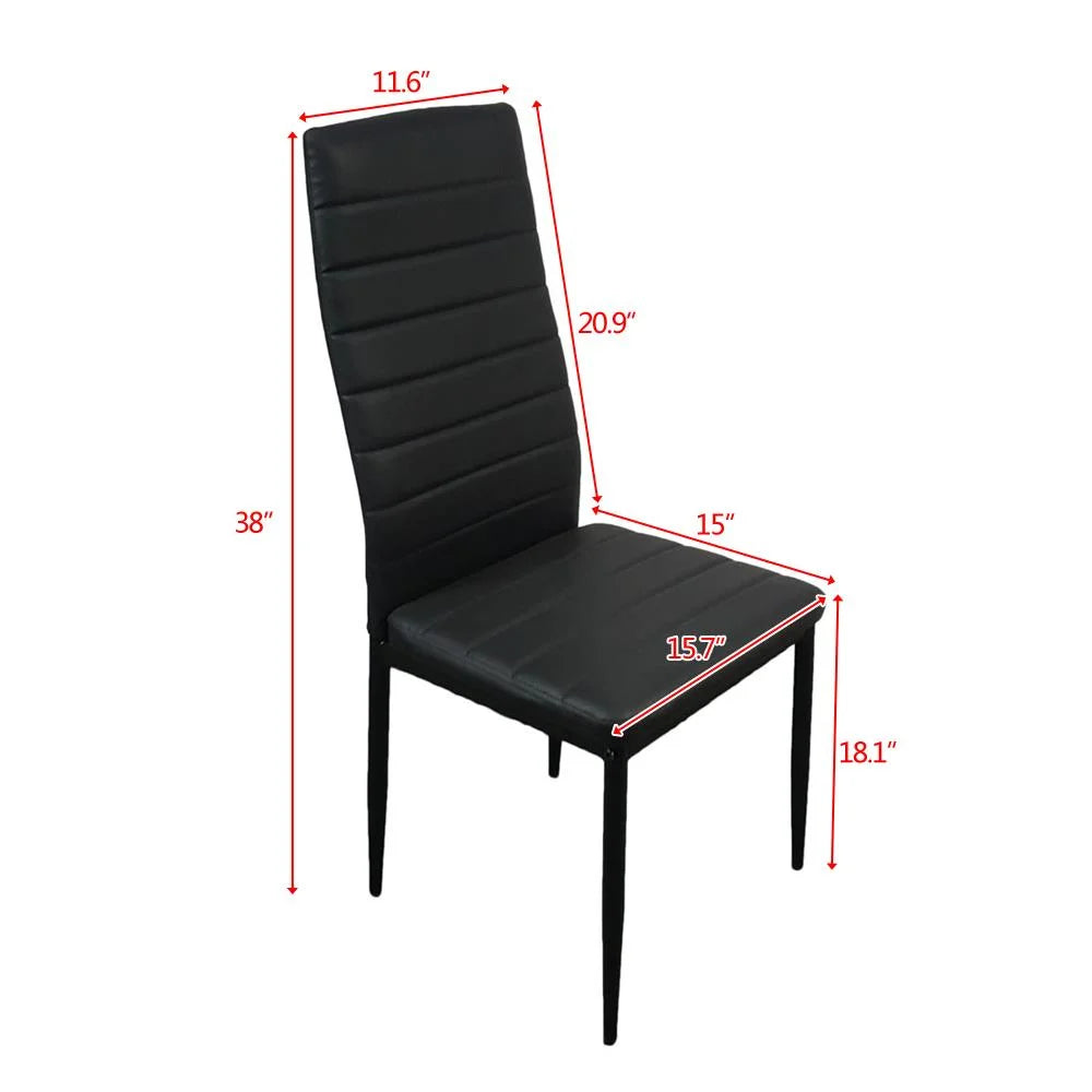 Black PU Leather Dining Chairs Set of 4 C65806