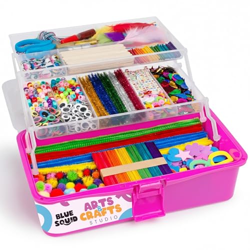 Pink 2800+ Pcs Craft Supplies Box with 2 Drawers G905760