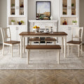 6-Piece Wooden Dining Table and 4 Chairs with Bench G498
