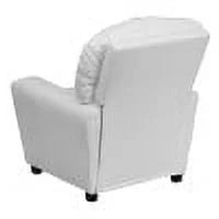 White Vinyl Kids Recliner with Cup Holder G744547