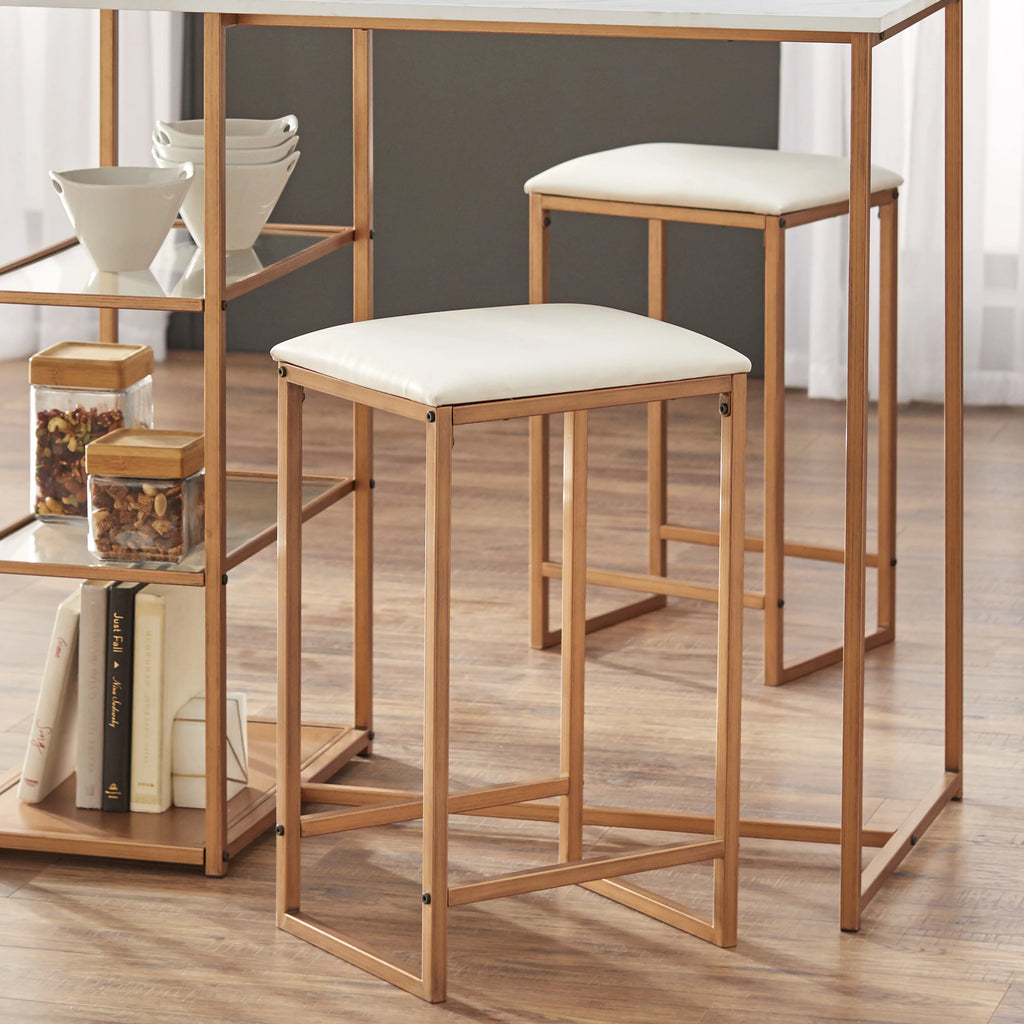 3-Piece Counter Height Dining Set with Table and 2 Stools D21052