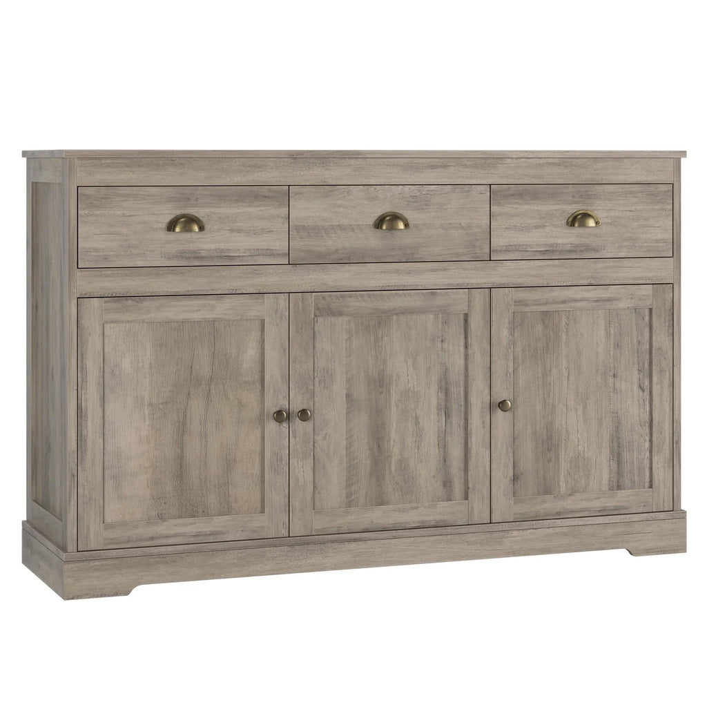 White 3 Drawer 3 Door Sideboard Storage Cabinet L727