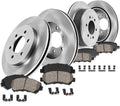 350mm Front + 336mm Rear 6 Lug Rotors + Brake Pads + Clips B64236