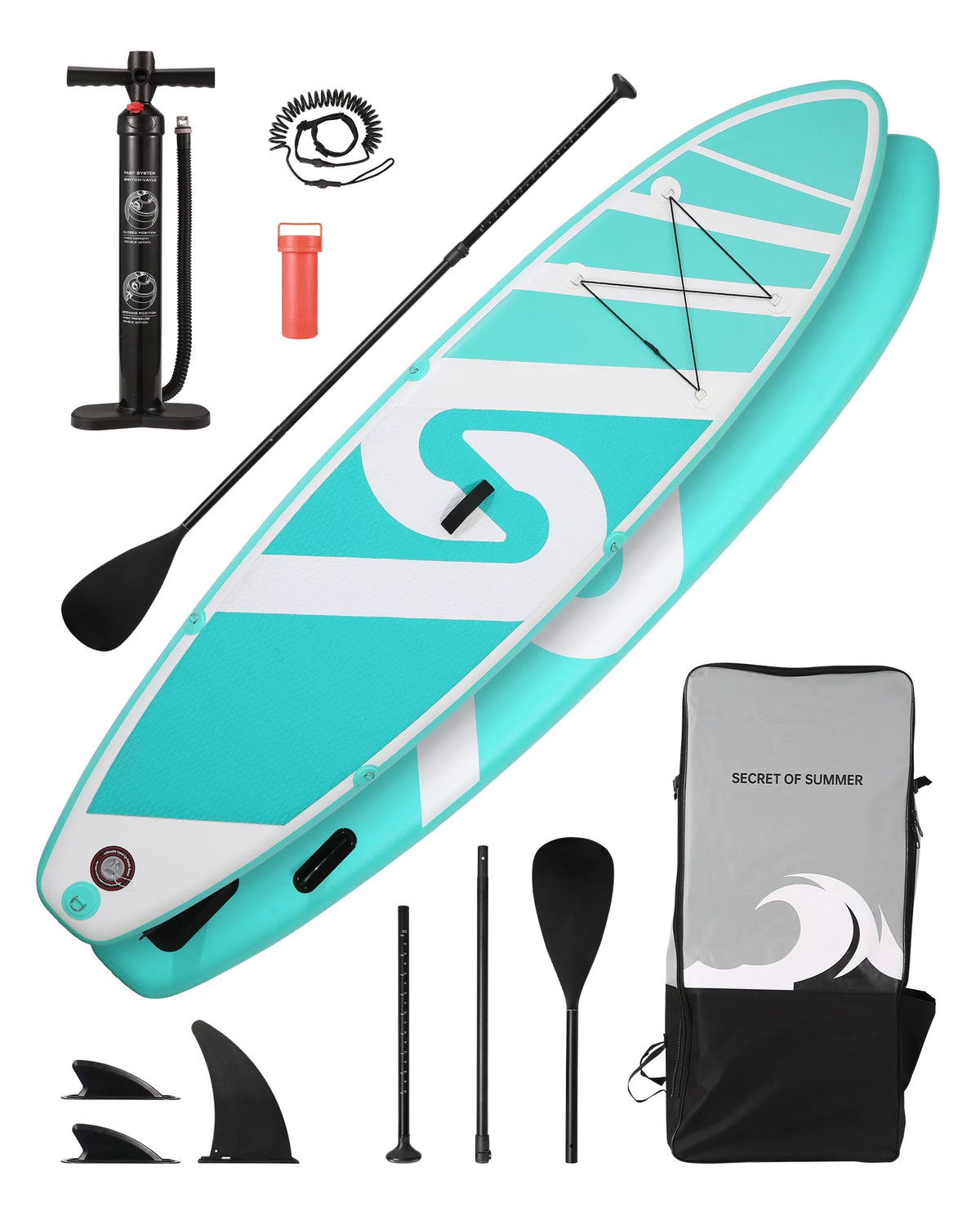 10' Green Inflatable Paddle Board T881