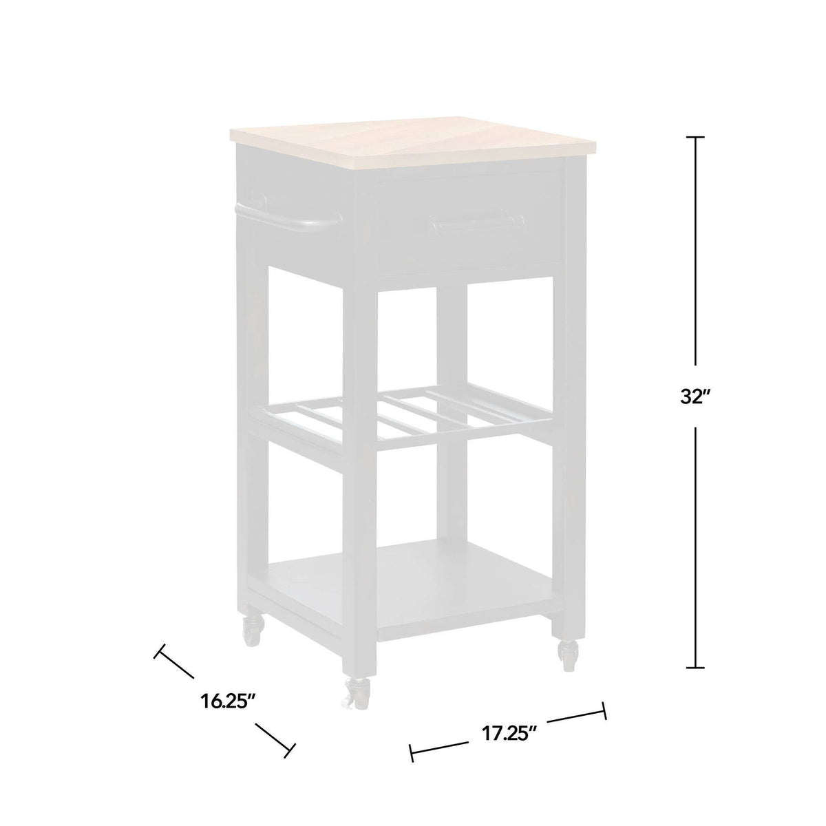 Black Wood Kitchen Cart N91868