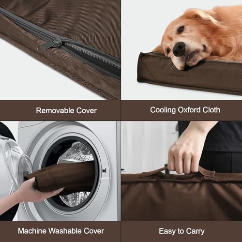 Extra Large Waterproof Egg Crate Foam Dog Bed with Removable Washable Cover F898