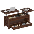 Gray Lift Top Coffee Table with 2 Storage Drawers Y216449