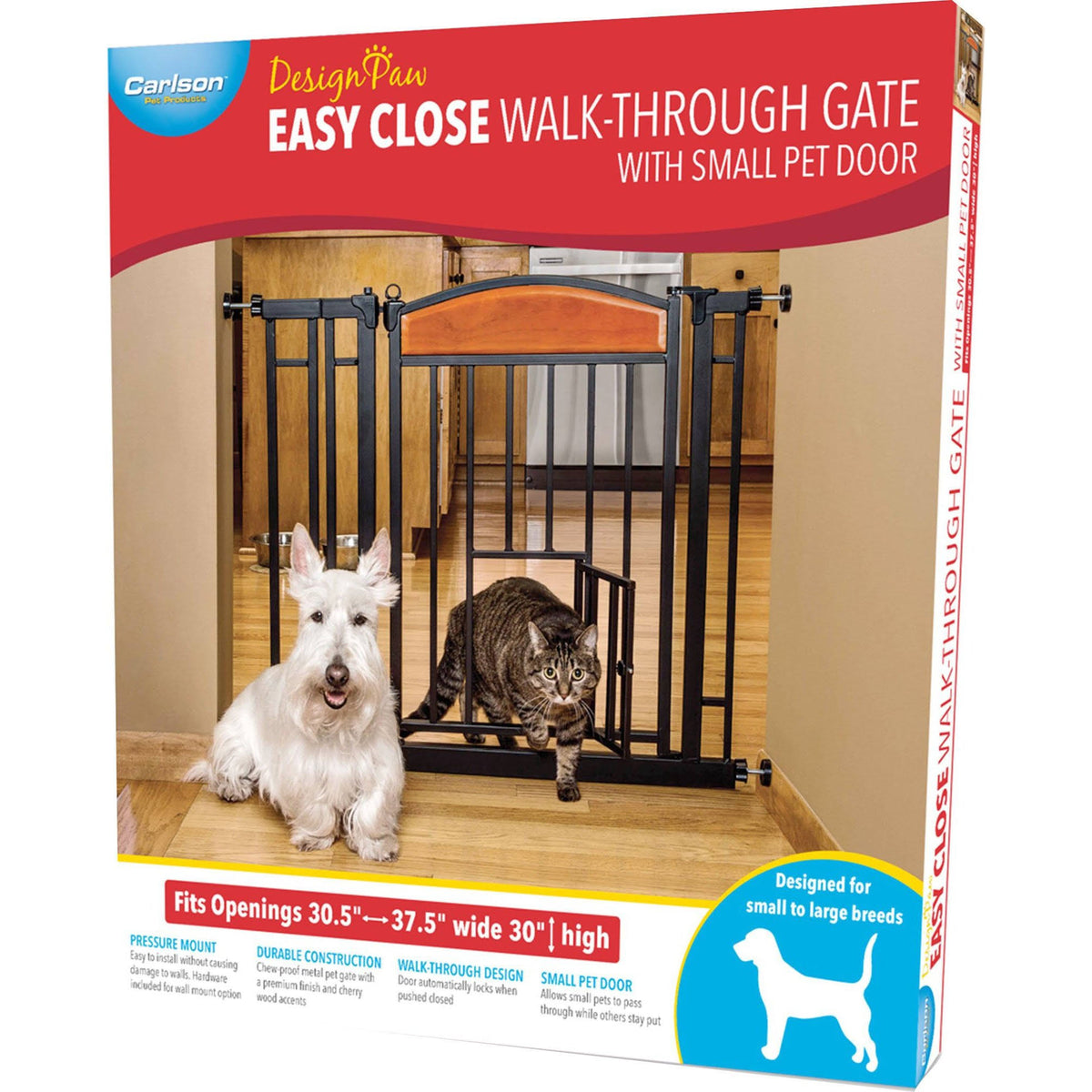 Black Metal Walk-Thru Pet Gate S462