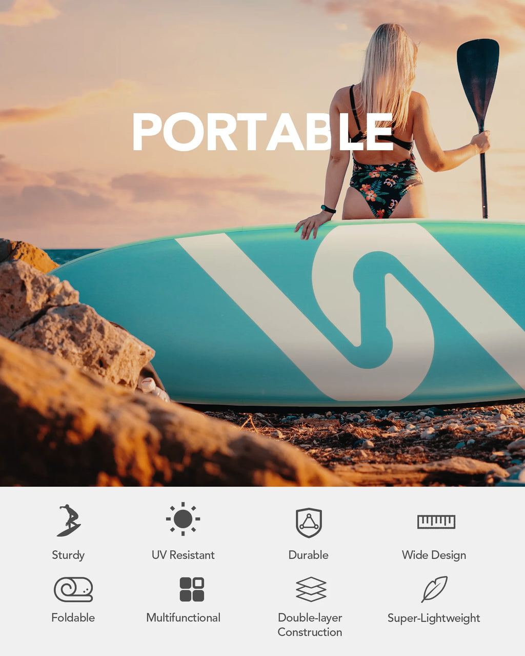 10' Green Inflatable Paddle Board T881