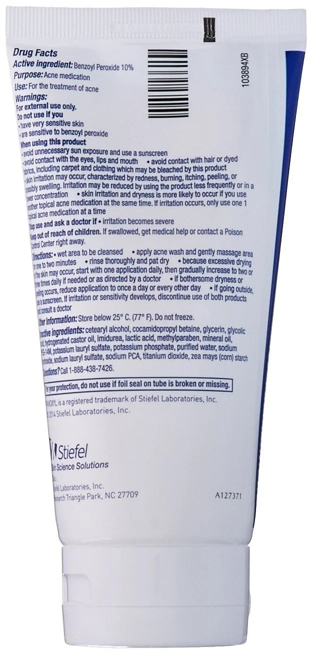 Benzoyl Peroxide Acne Foaming Face Wash 5.5oz 3-Pack K5885