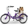 20'' 24 3 Wheel 7 Speed Adult Tricycles with Big Basket F562139