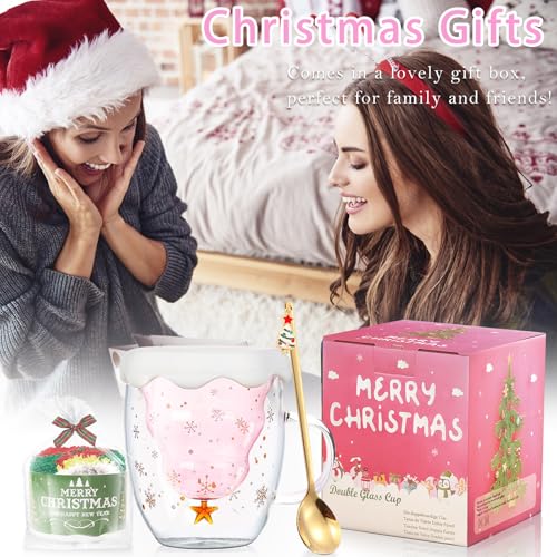 Double Walled Glass Christmas Mug N102
