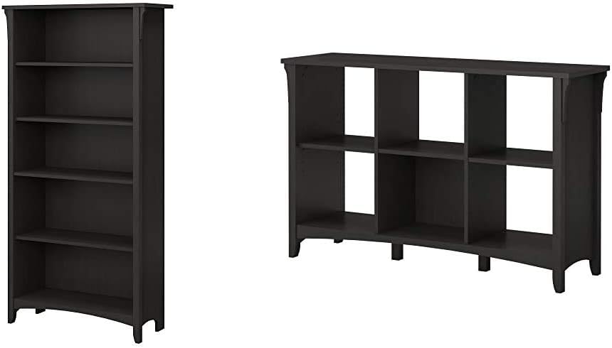 5 Shelf Bookcase in Antique White Y444