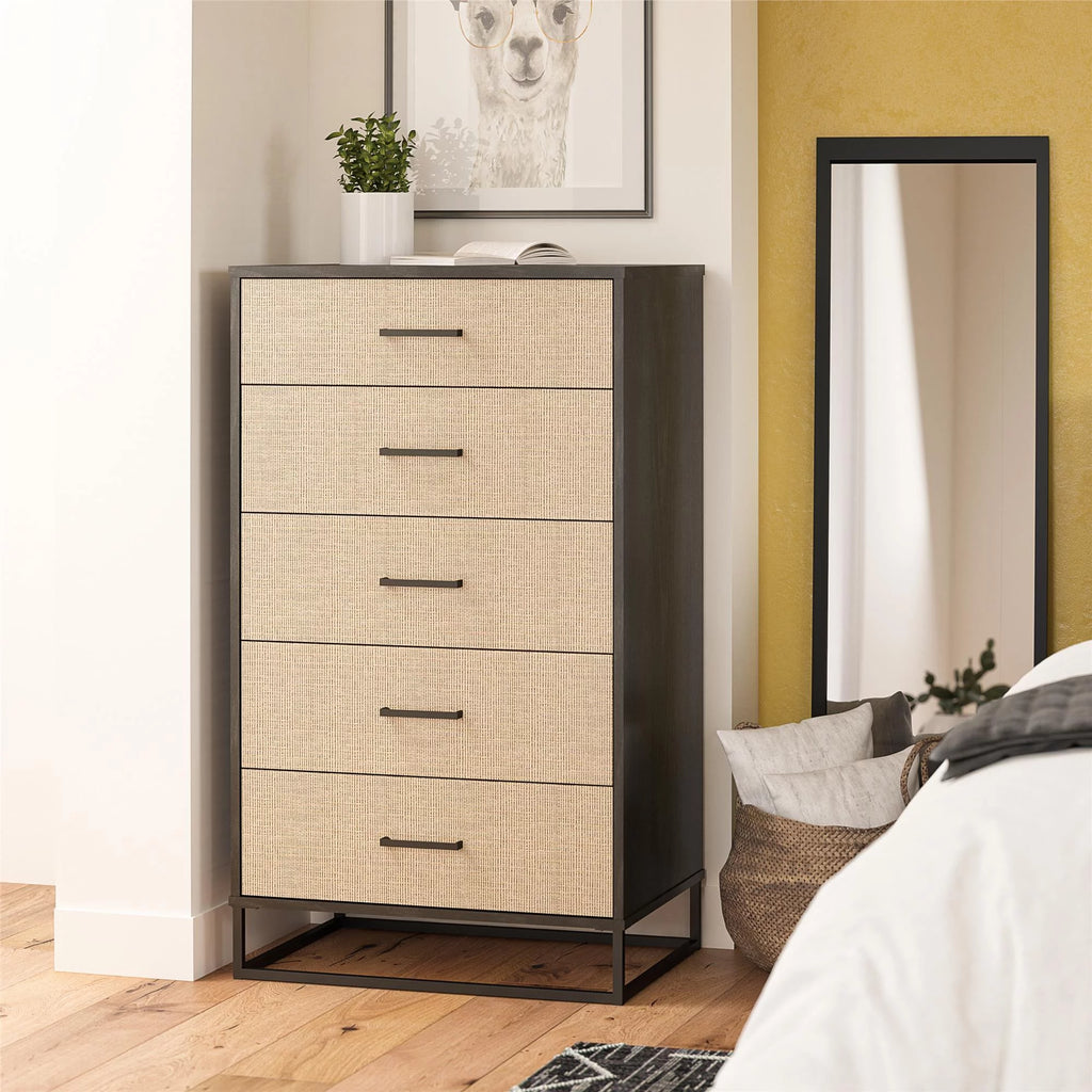 Ivory Oak 5 Drawer Dresser O294318