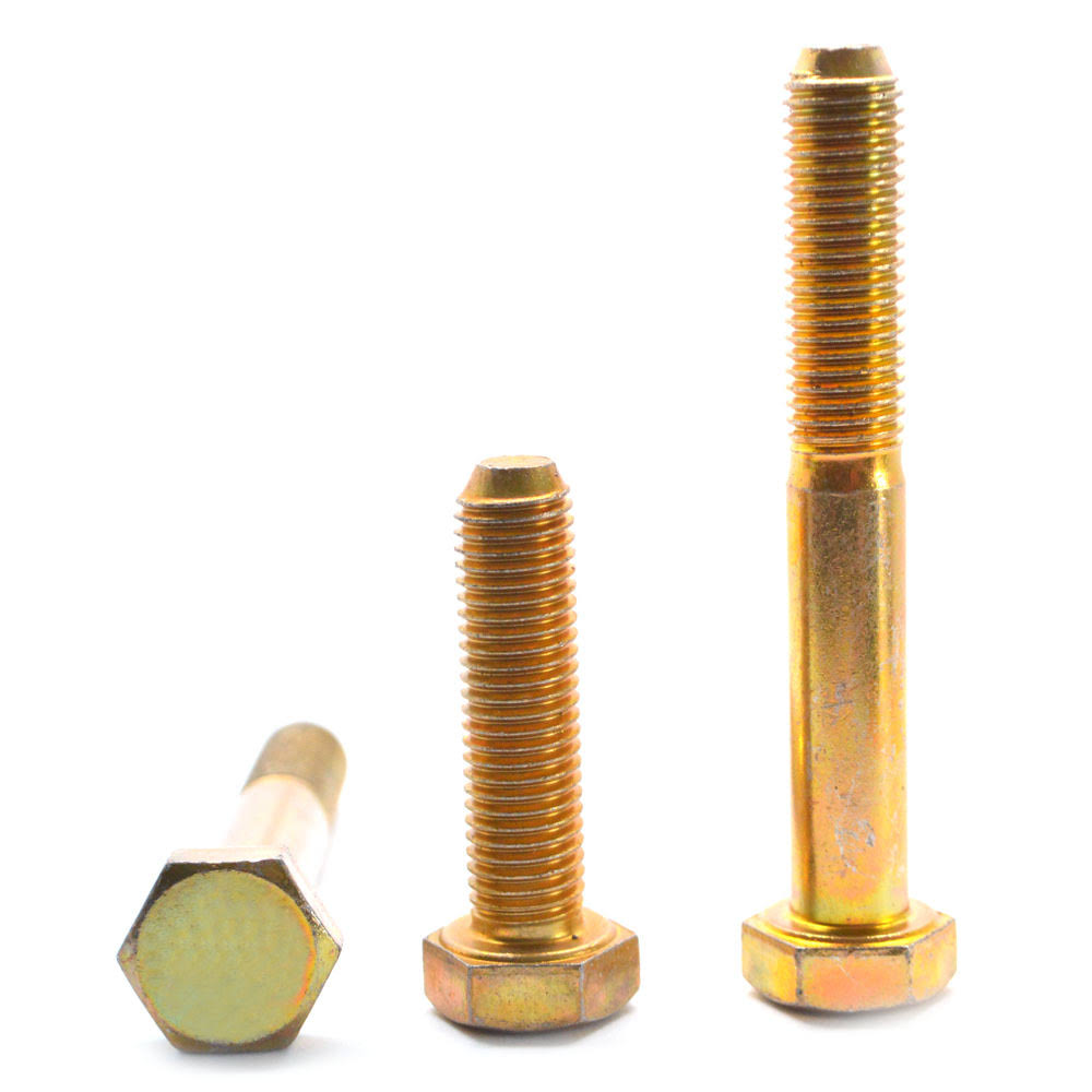 22-20 x 7 1/2x22 Grade 8 Hex Cap Screw Alloy Steel Yellow Zinc Plated C3553