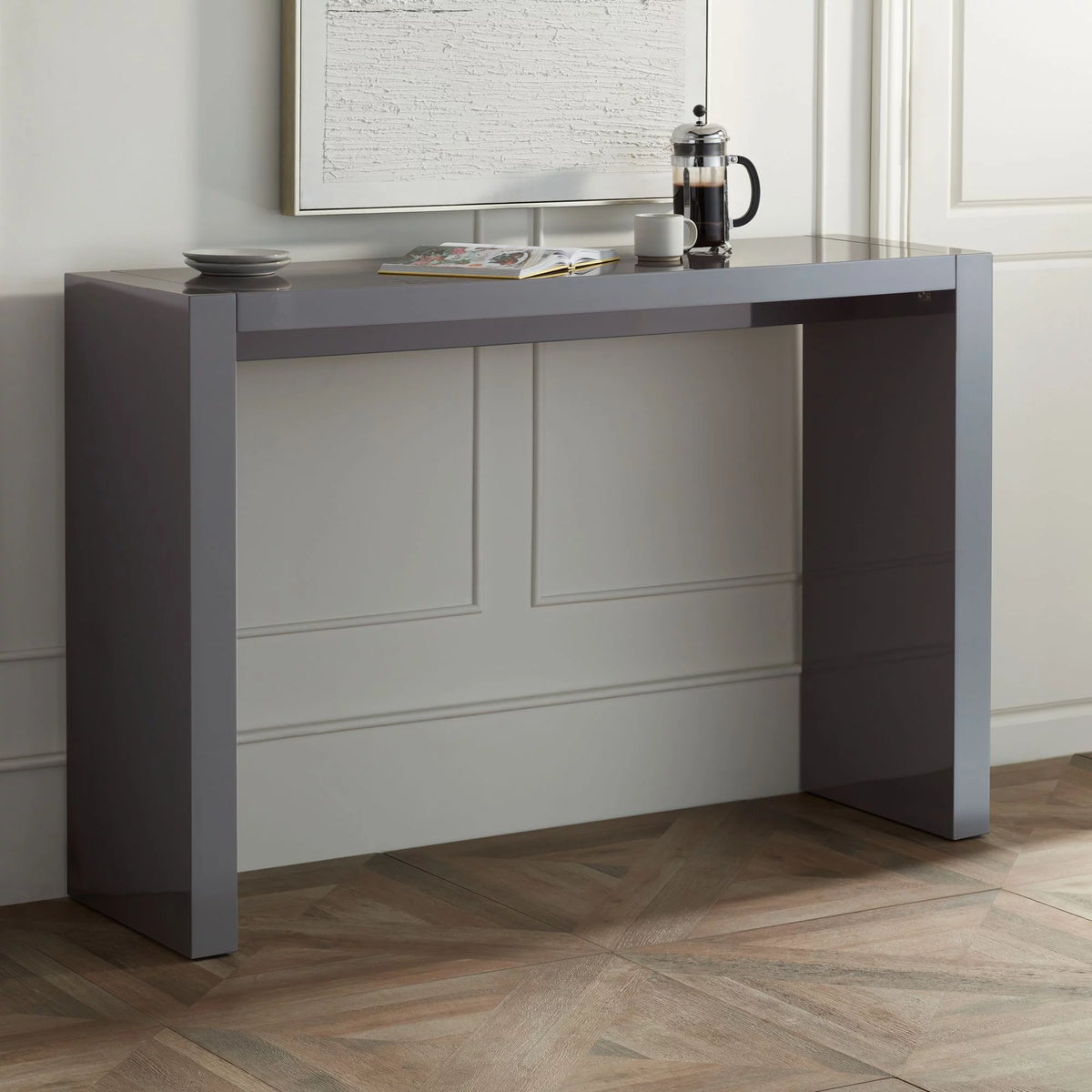 Gloss Gray Wood Rectangular Bar Table 60" x 18" U390