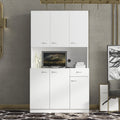 White Kitchen Pantry Cabinet with 6 Doors and 1 Drawer O686