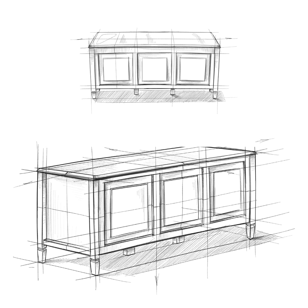 Solid Wood Storage Bench E514